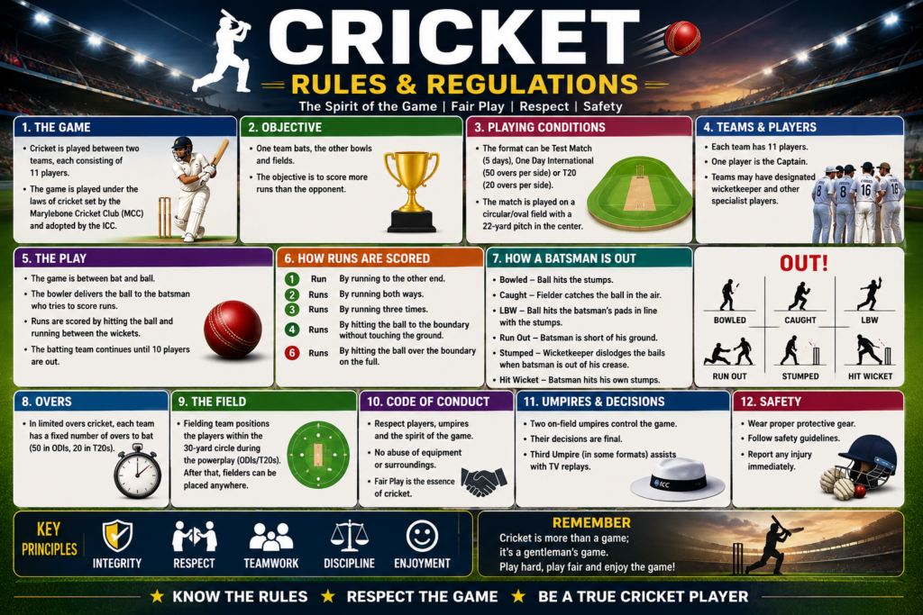 Basic Rules and Regulations of Cricket